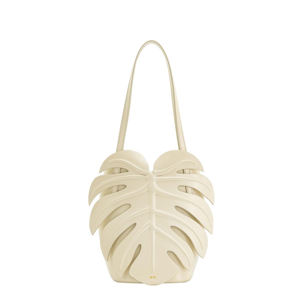8782 Cecelia Leaf Shape Shoulder Bag - White